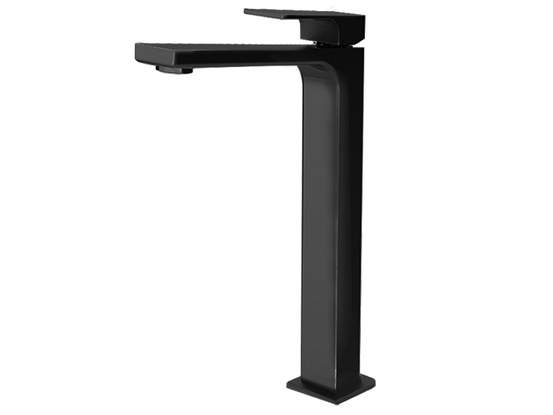 FIT Cмесит. высокий д/рак. 1 отв., донный клапан клик-клак, черный матовый