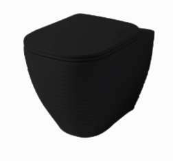 Унитазы Напольный безобод. унитаз 52,5 см, выход в стену, цвет черный глянцевый 