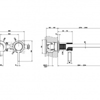 Смесители Смеситель для раковины настенный, хром 