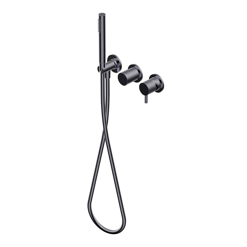 Смесители Смеситель для душа с ручной лейкой, шлангом 1500мм цвет брашированный черный хром 