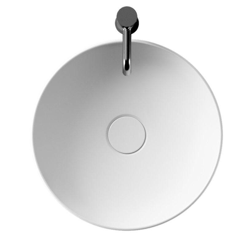 Раковины Накладная круглая раковина Ø40х12h см, цвет белый глянцевый 