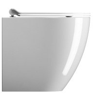 Унитазы Унитаз напольный приставной, безободковый (белый глянцевый) 