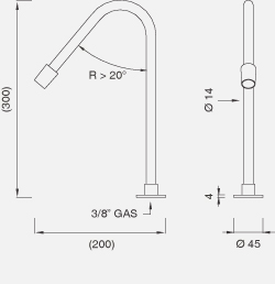 Смесители Настольный гнущийся кран, покрытый цветным силиконом высота 520 мм FLX04 