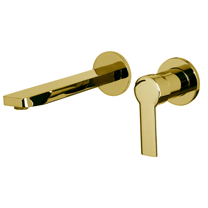 Смесители Смеситель для раковины, встраиваемый, излив 20,4 см, цвет золото 