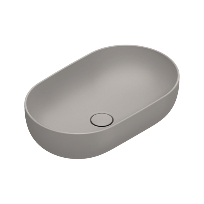 Раковины Раковина 60x37 h16 накладная, без отверстий под смеситель, покрытие Cataglaze+, цвет Tortora Satinato 