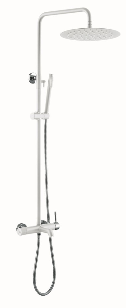 Душевая программа Стойка для душа со смесителем белый хром 