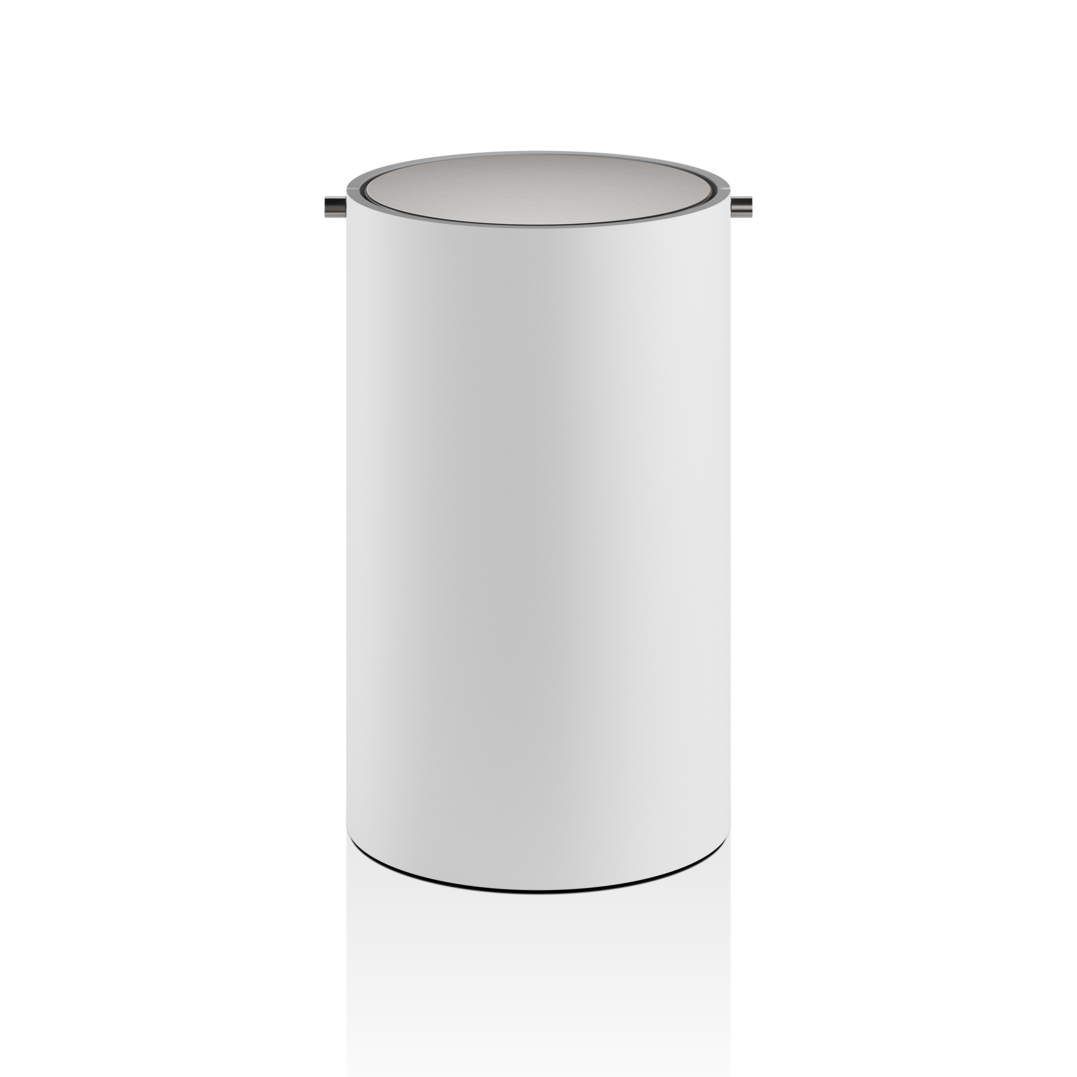 BEMD Корзина для бумаги с крышкой, белый/сталь матовая