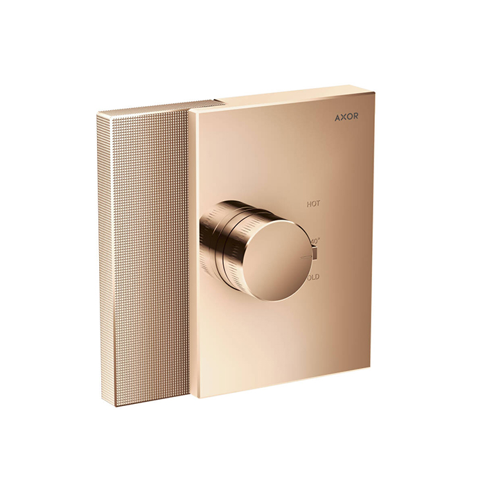 Смесители Смеситель для душа Highflow, встраиваемый, термостат, без запорного вентиля, алмазная огранка, цвет красное золото 