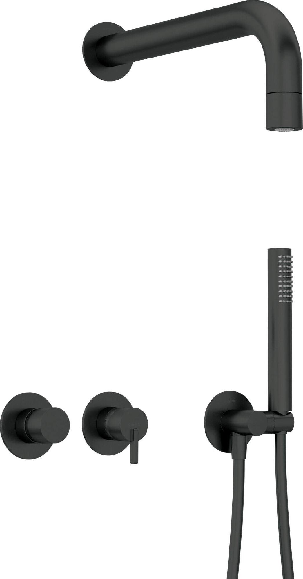 Смесители Набор для душа скрытого монтажа (черный) 