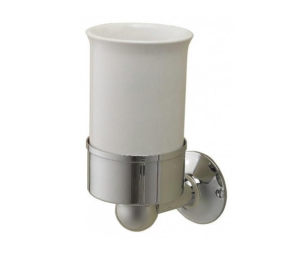 Devon New York Стакан с настенным держателем, керамика/хром