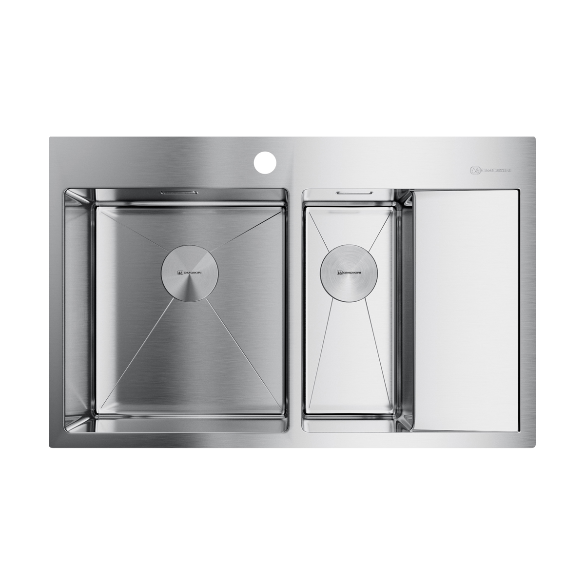 Кухонные мойки Кухонная мойка 780x510x200 Akisame 78-2-L-IN нержавеющая сталь/нержавеющая сталь 