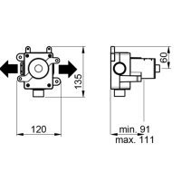 Смесители Встраиваемая часть запорного вентиля на 2 положения 