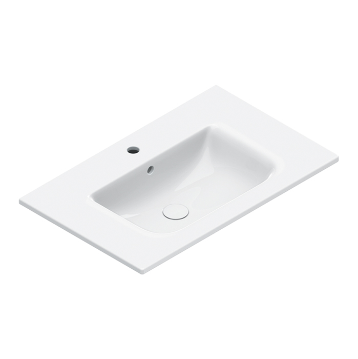 Раковины Раковина 80x50, с 1 отверстием под смеситель, покрытие Cataglaze+, цвет белый глянцевый 