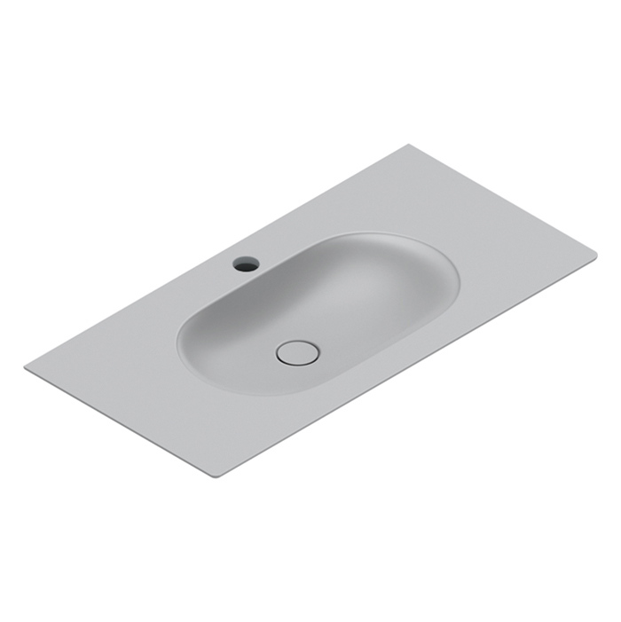 Раковины Раковина консоль 100x50, с 1 отверстием под смеситель, покрытие Cataglaze+ , цвет Cemento Satinato 