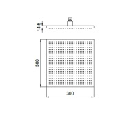 Душевая программа Верхний душ 300*300 мм, чёрный хром шлифованный 