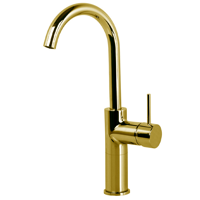 Смесители Смеситель для раковины, на 1 отверстие, с донным клапаном, цвет золото 