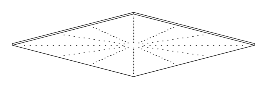 Душевая программа Верхний душ Free Ideas, насадка для верхнего душа, 400x400 мм, с регулятором давления, сталь, цвет сатинированная бронза 