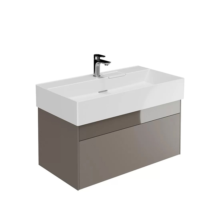 Мебель для ванной Тумба подвесная 2 ящика 90 см, песчаный 