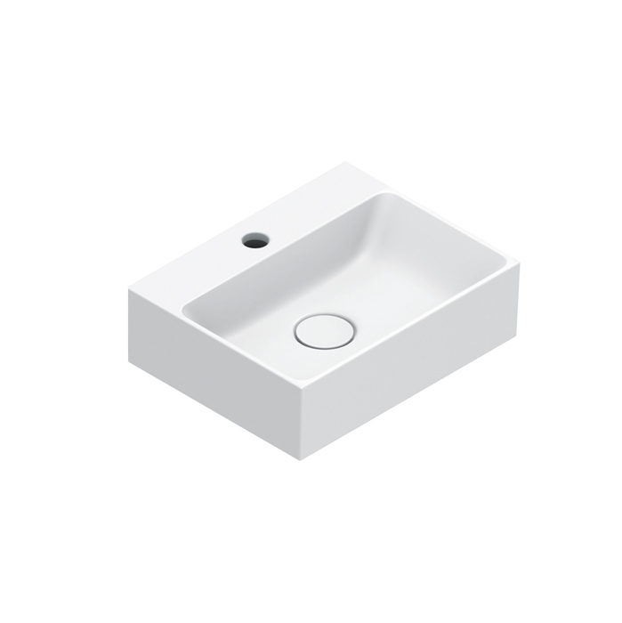 Раковины Раковина 40x32, с 1 отверстием под смеситель, покрытие Cataglaze+ , цвет белый матовый 