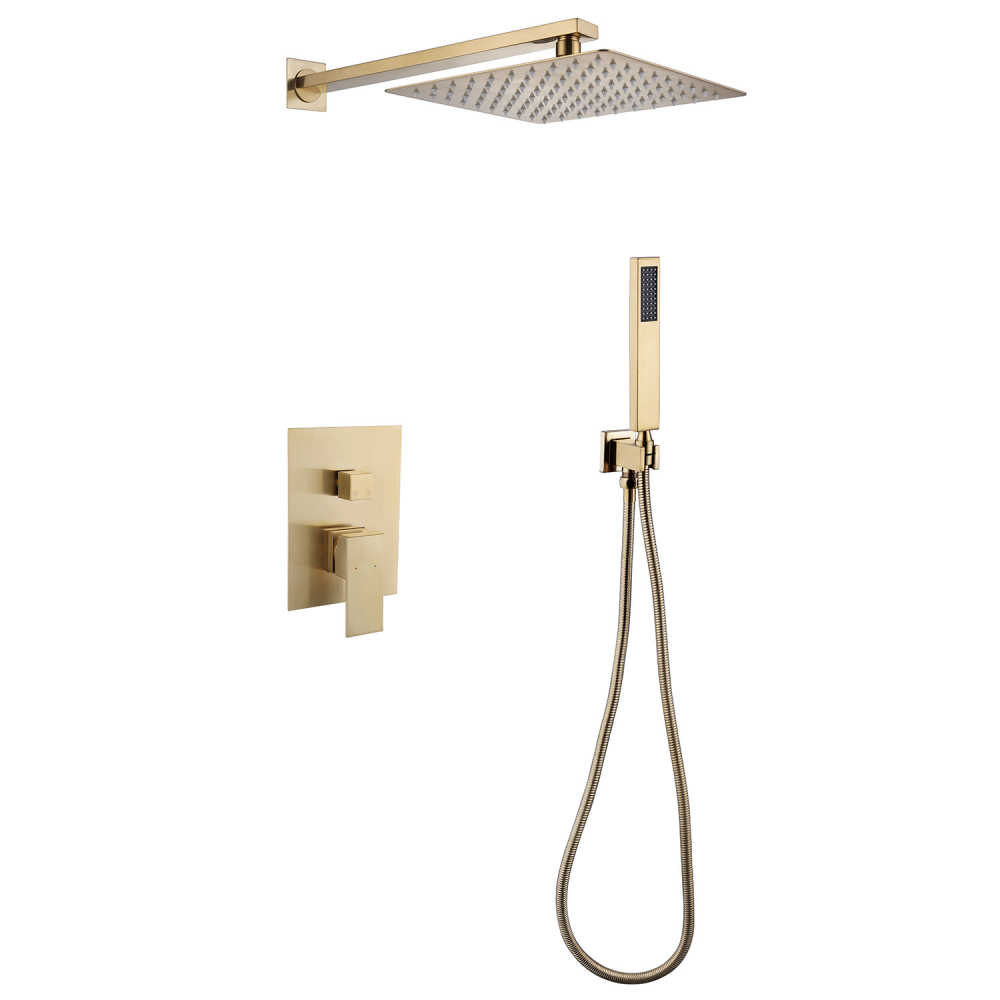 Душевая программа Душевая система скрытого монтажа без излива, золото матовое 