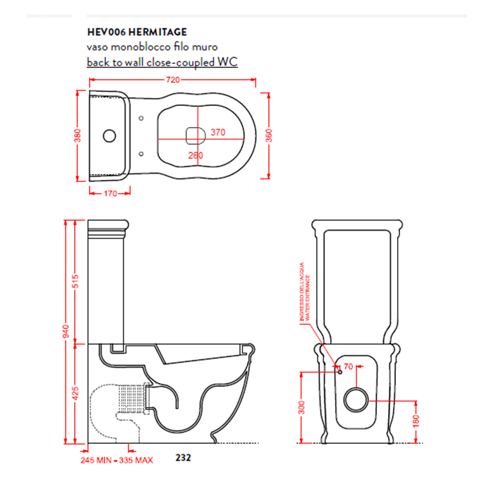 Унитазы унитаз моноблок пристенный 71х36см слив в стену, цвет белый, 