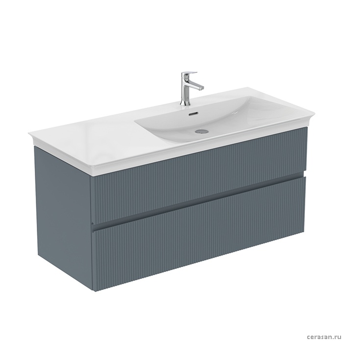 Раковины Раковина 1260х535хh145 мм, подвесная/накладная, ассиметричная, чаша справа, 1 отверстием, с переливом, без крепежа, цвет белый 