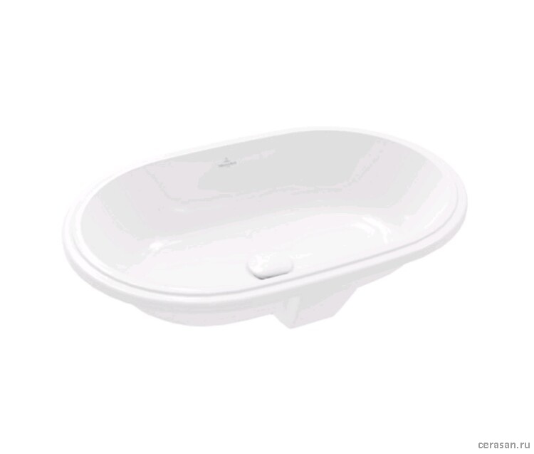 Раковины Раковина 570x375x175, отверстия для смесителя-отсутствуют, цвет белый 