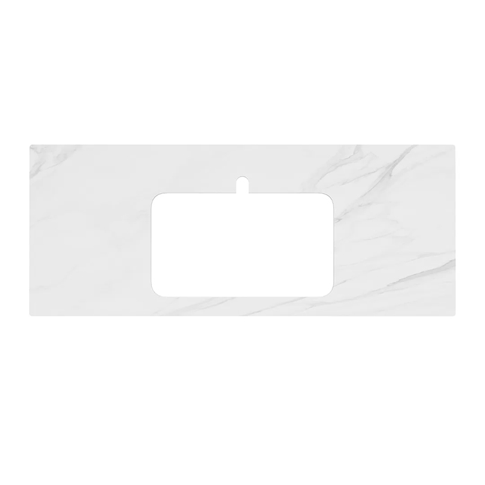 Мебель для ванной Столешница из керамогранита для раковин, встраиваемых сверху Монте Тиберио 120 см, белый натуральный 