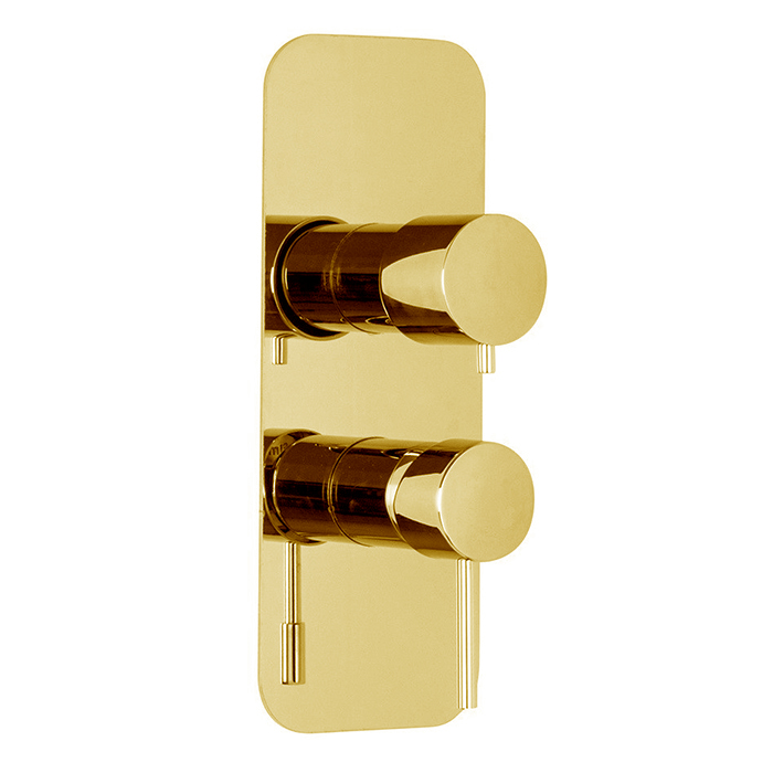 Смесители Смеситель для душа встроенный, с переключателем на 2/3 источника, внешняя часть, цвет золото 