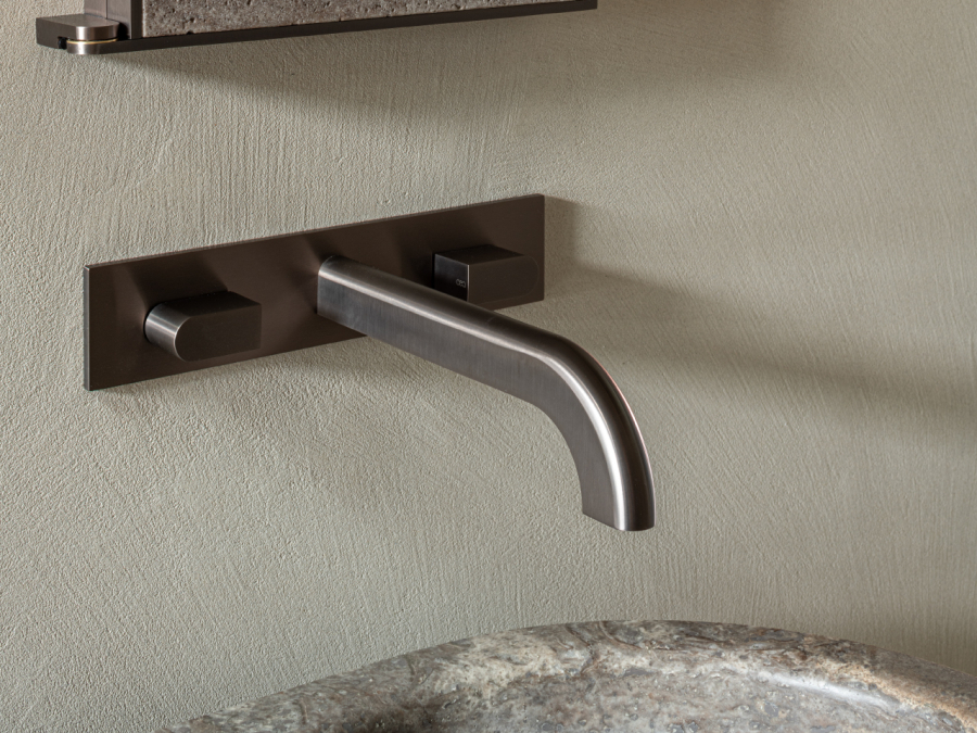 Смесители Смеситель для раковины Sixty, настенный, двухрычажный, длина излива 245 мм, цвет Black Ivory 