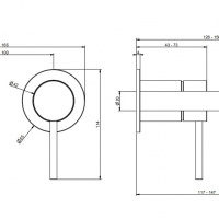 Смесители Настенный смеситель для раковины внешняя часть сталь шлифованная 
