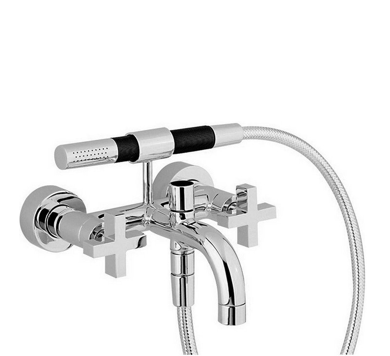 Смесители  Barcelona Смеситель настенный для ванны/душа с ручной лейкой,держателем и шлангом, цвет хром, цвет хром 