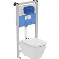 Унитазы life Комплект инсталляции с безободковым унитазом, белый 