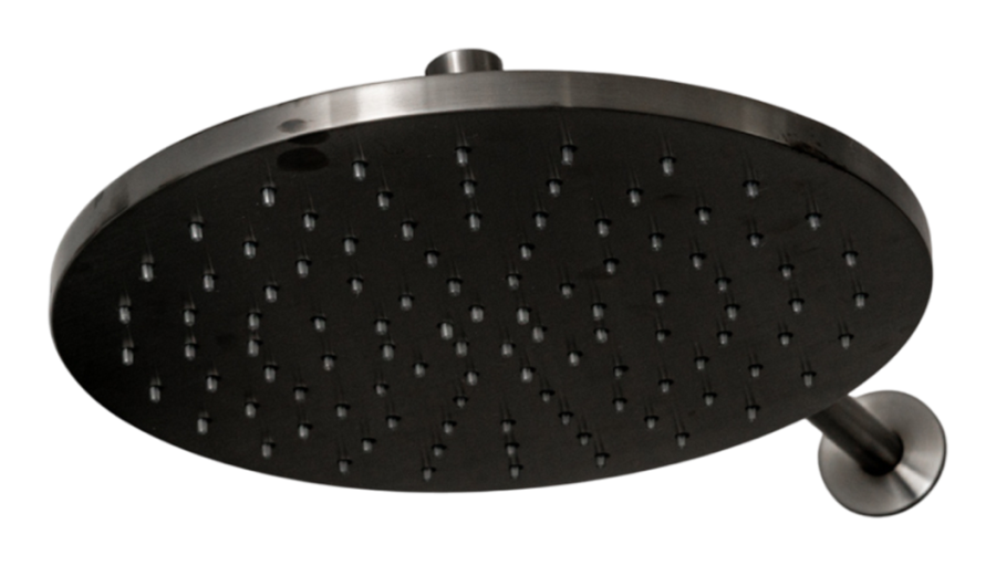 Душевая программа Верхний душ Free Ideas, регулируемая насадка для верхнего душа, Ø 300 мм, прозрачные силиконовые форсунки, сталь, цвет Black Diamond сатинированный 