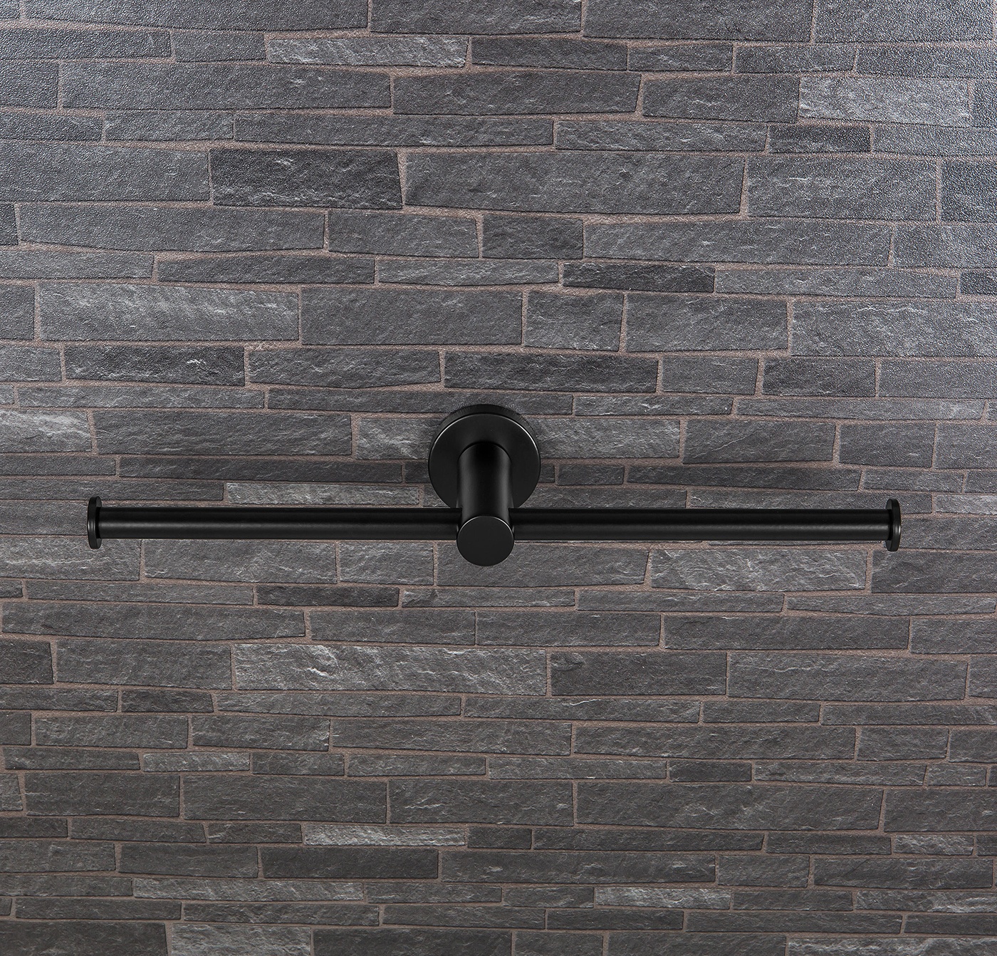 Держатель для туалетной бумаги двойной, черный матовый