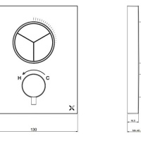 Смесители Термостат для ванны на 3 потребителя, внешняя часть, чёрный матовый 