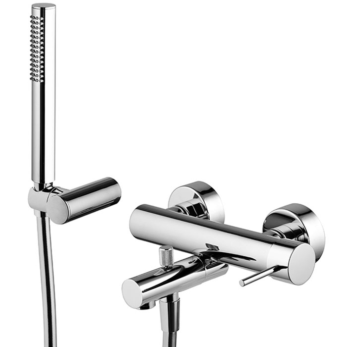 Смесители Смеситель для ванны, настенный, с ручным душем, цвет хром 