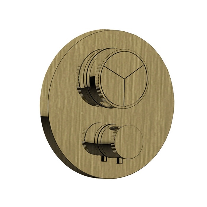 Смесители Термостат для ванны на 3 потребителя, внешняя часть, латунь шлифованная 