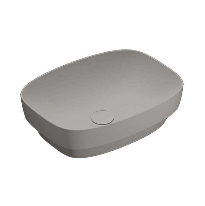 Раковины Раковина 50x38 встраиваемая, без отверстия под смеситель, покрытие Cataglaze+, цвет Tortora Satinato 