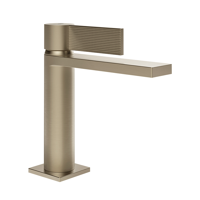 Смесители Смеситель для раковины с донным клапаном и соединительными шлангами, цвет латунь матовая 