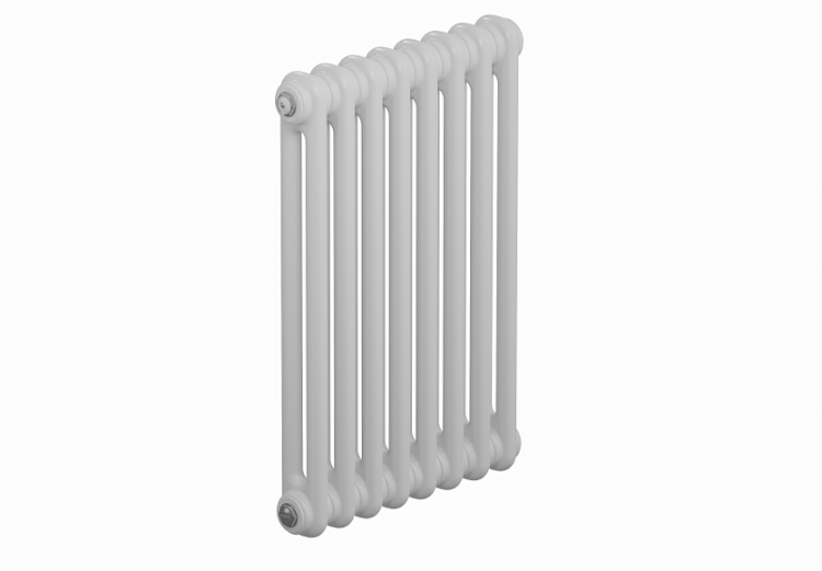 Радиатор 2-х трубчатый 2052, 12 секций, 552xh515, подключение боковое, белый