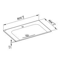 Раковины Раковина для мебели 80*50 см (белый глянцевый) 