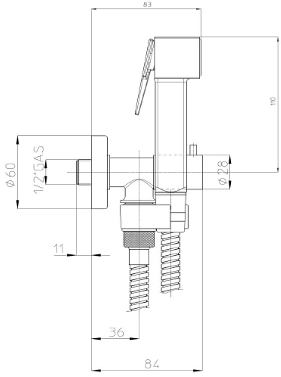 Душевая программа Комплект с лейкой из латуни с клапаном подачи, запорный кран с держателем душа, хром 