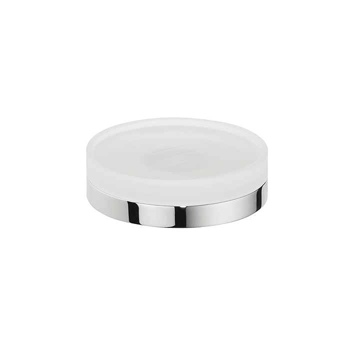 Мыльница настольная, цвет хром/матовое стекло