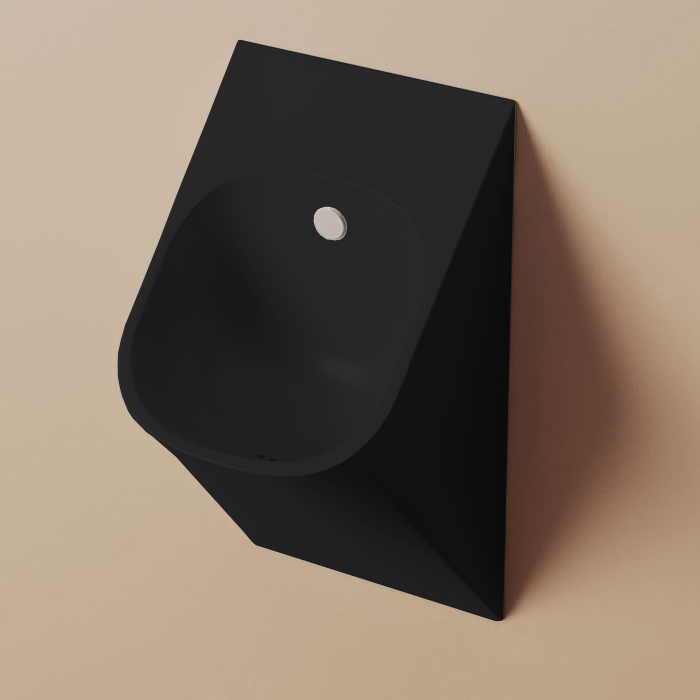 Писсуар подвесной 33х31хh620см, с сифоном и крепл., цвет: черный матовый THE.SANIGLAZE