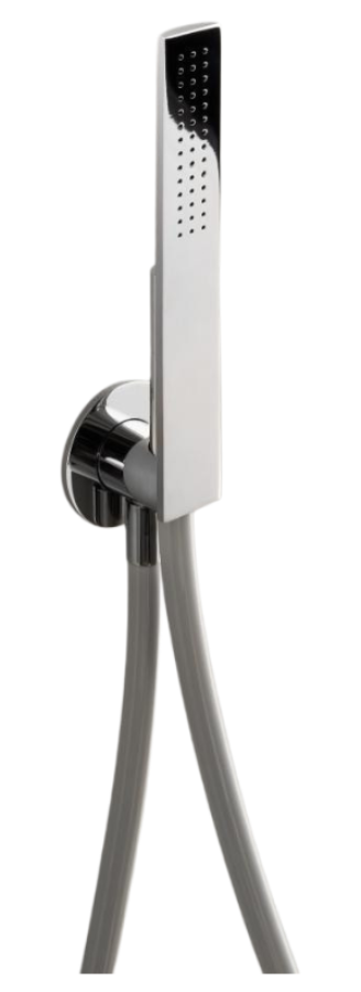 Ручной душ CEA Design Ayla, с кронштейном, с выводом воды, шланг 1500 мм, цвет нержавеющая сталь