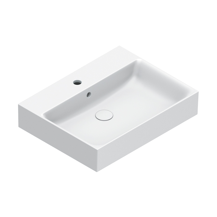 Раковины Раковина 60x47, с 1 отверстием под смеситель, покрытие Cataglaze+ , цвет белый матовый 