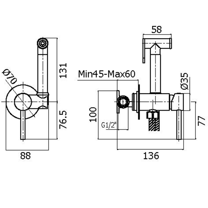 Смесители Комплект гигиенического душа со смесителем, душ и держатель из металла, шланг PVC 1250 мм, золото 