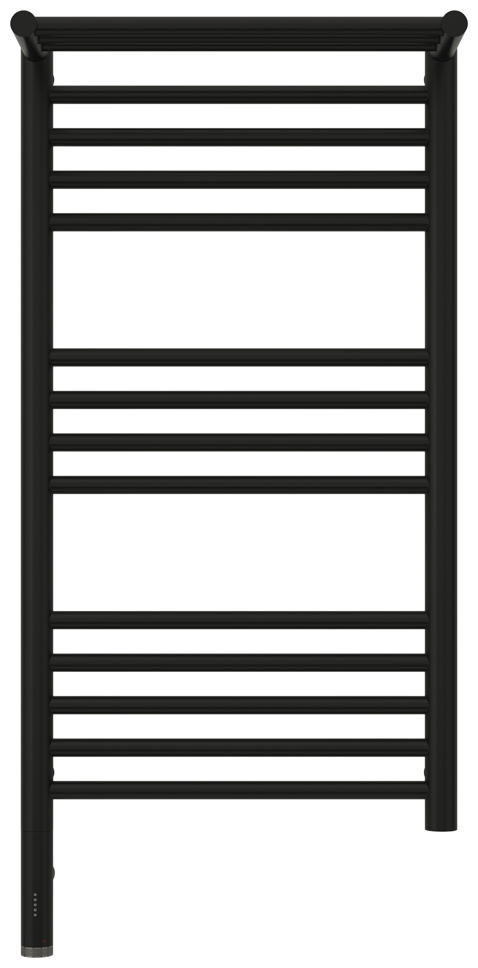 Полотенцесушители Полотенцесушитель электрический с одной полкой 800х400 / МЭМ левый (Матовый чёрный) 