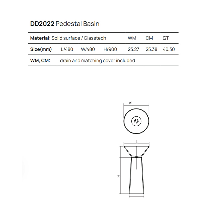 Раковины Раковина напольная 48x48xh90 см, материал: Glasstech прозрачная смола, цвет: Sunset R1 